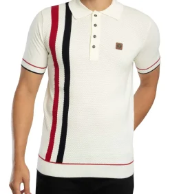 Heren Trojan Poloshirt Met Gebreid Paneel