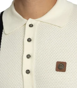 Heren Trojan Poloshirt Met Gebreid Paneel