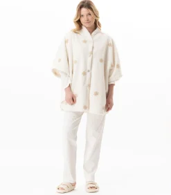 Best Poncho met knopen en motief ESSENTIEL 178 DAMES Loungewear