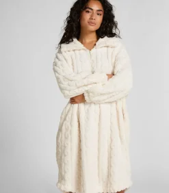 Clearance Poncho van Kabelgebreide Fleece DAMES Nachtmode