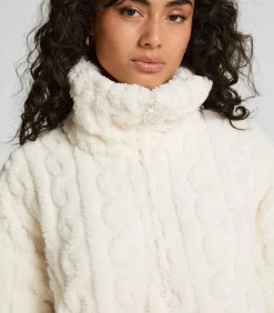 Clearance Poncho van Kabelgebreide Fleece DAMES Nachtmode