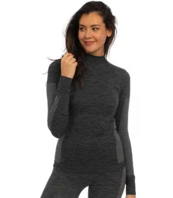 DAMES Heatkeeper Premium Thermoshirt Dames met lange mouwen Zwart Melange