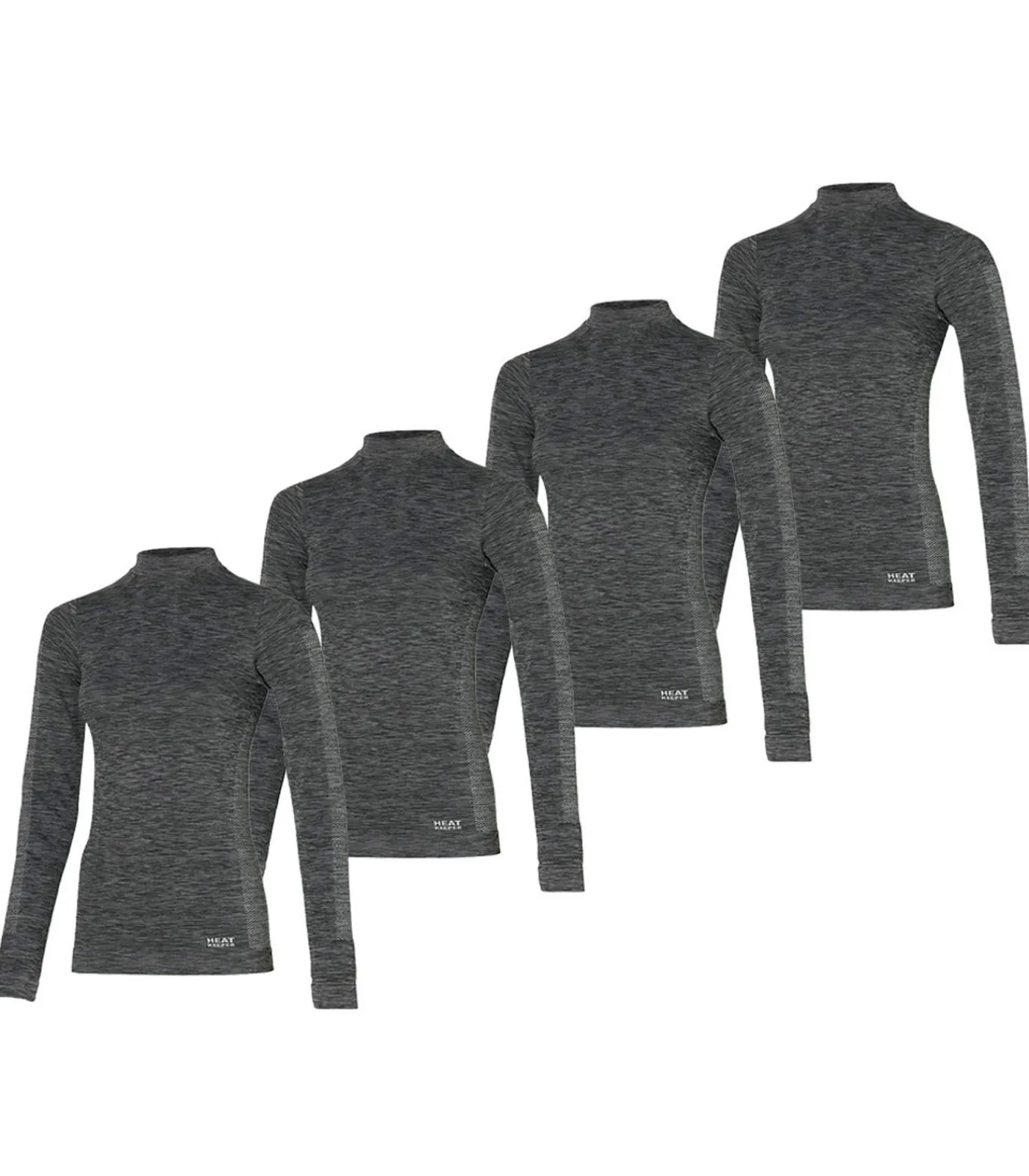 DAMES Heatkeeper Premium Thermoshirt Dames 4-pack Zwart Melange