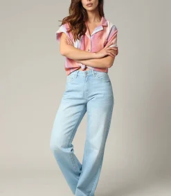 DAMES Deeluxe PRISTY - Denimjeans met wijde pijpen en ritssluiting