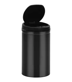 vidaXL Prullenbak met automatische sensor 40 L koolstofstaal zwart