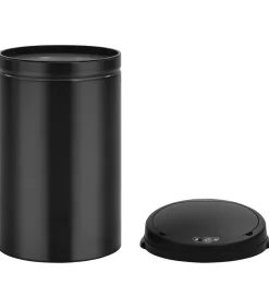 vidaXL Prullenbak met automatische sensor 40 L koolstofstaal zwart