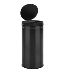 Outlet Prullenbak met automatische sensor 70 L koolstofstaal zwart Manden En Bakken