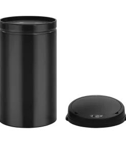 vidaXL Prullenbak met automatische sensor 50 L koolstofstaal zwart