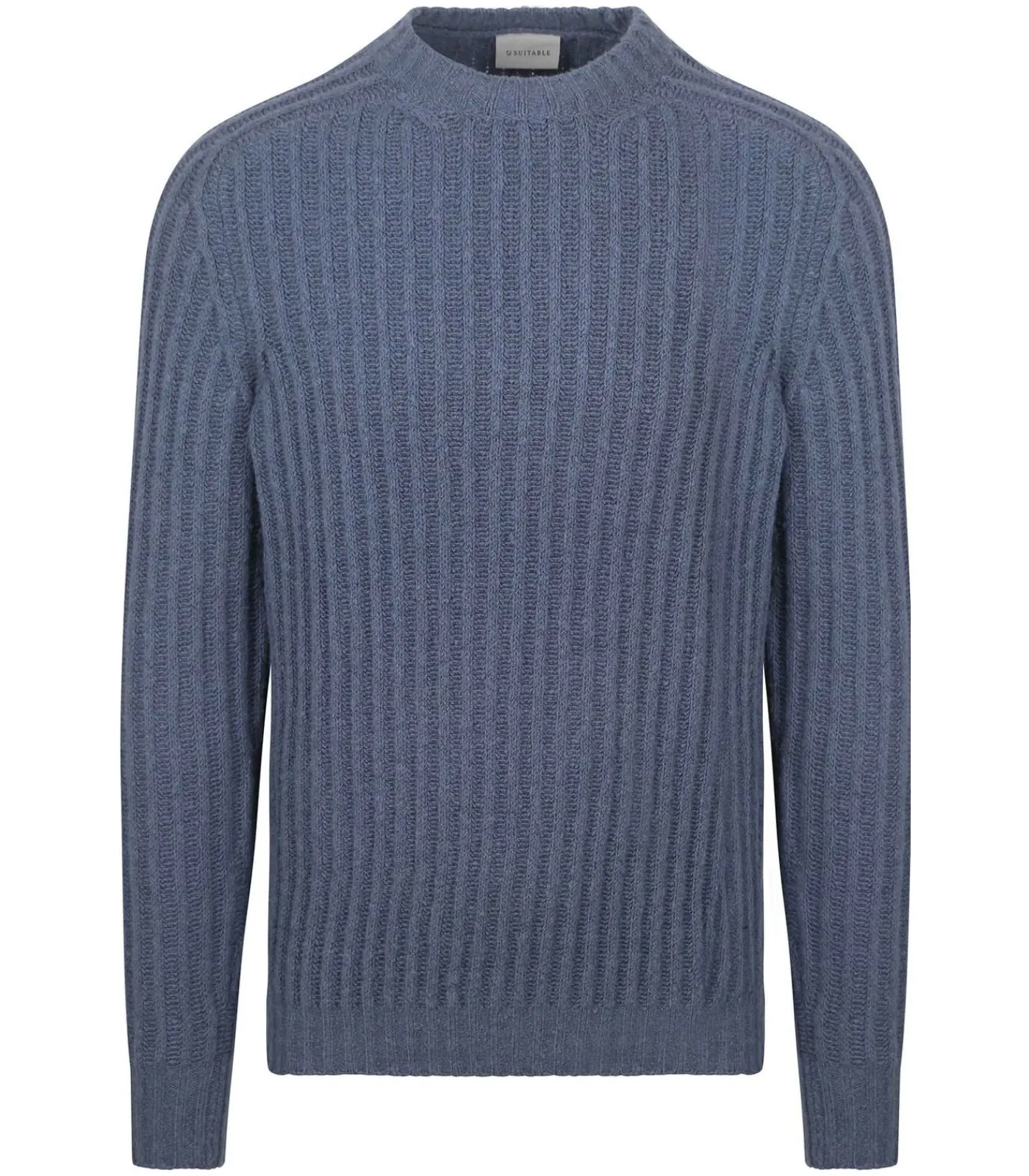 Heren Suitable Pullover Boiled Wool Blauw