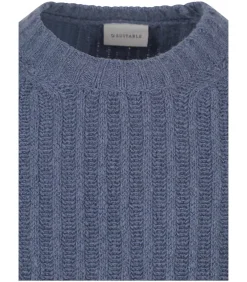 Heren Suitable Pullover Boiled Wool Blauw