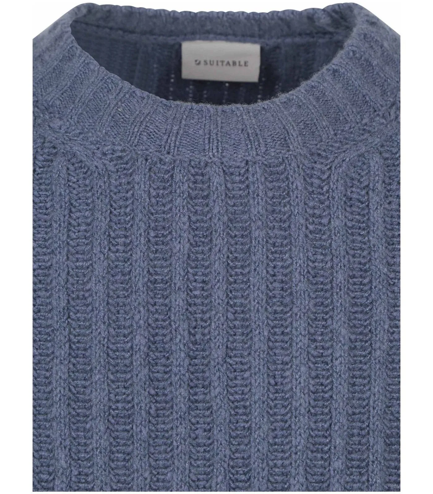 Heren Suitable Pullover Boiled Wool Blauw