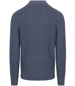 Heren Suitable Pullover Boiled Wool Blauw