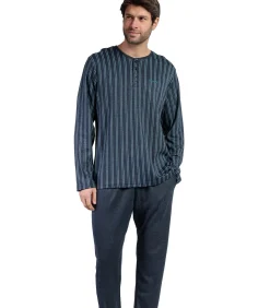 Heren ADMAS Pyjama broek polo shirt lange mouwen Italic