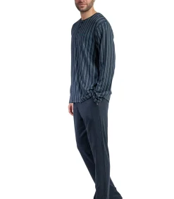 Heren ADMAS Pyjama broek polo shirt lange mouwen Italic