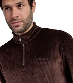 Pyjama broek sweatshirt hoge kraag rits Corduroy Heren Pyjama's