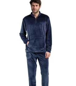 New Pyjama broek sweatshirt hoge kraag rits Corduroy Heren Pyjama's