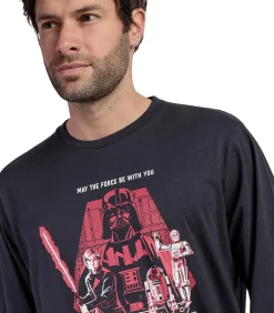 Discount Pyjama broek top lange mouwen May The Force Star Wars Heren Pyjama's
