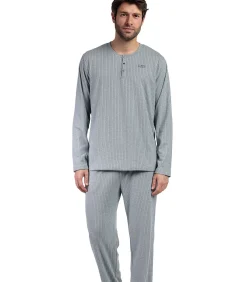 Heren ADMAS Pyjama broek top lange mouwen Supersoft