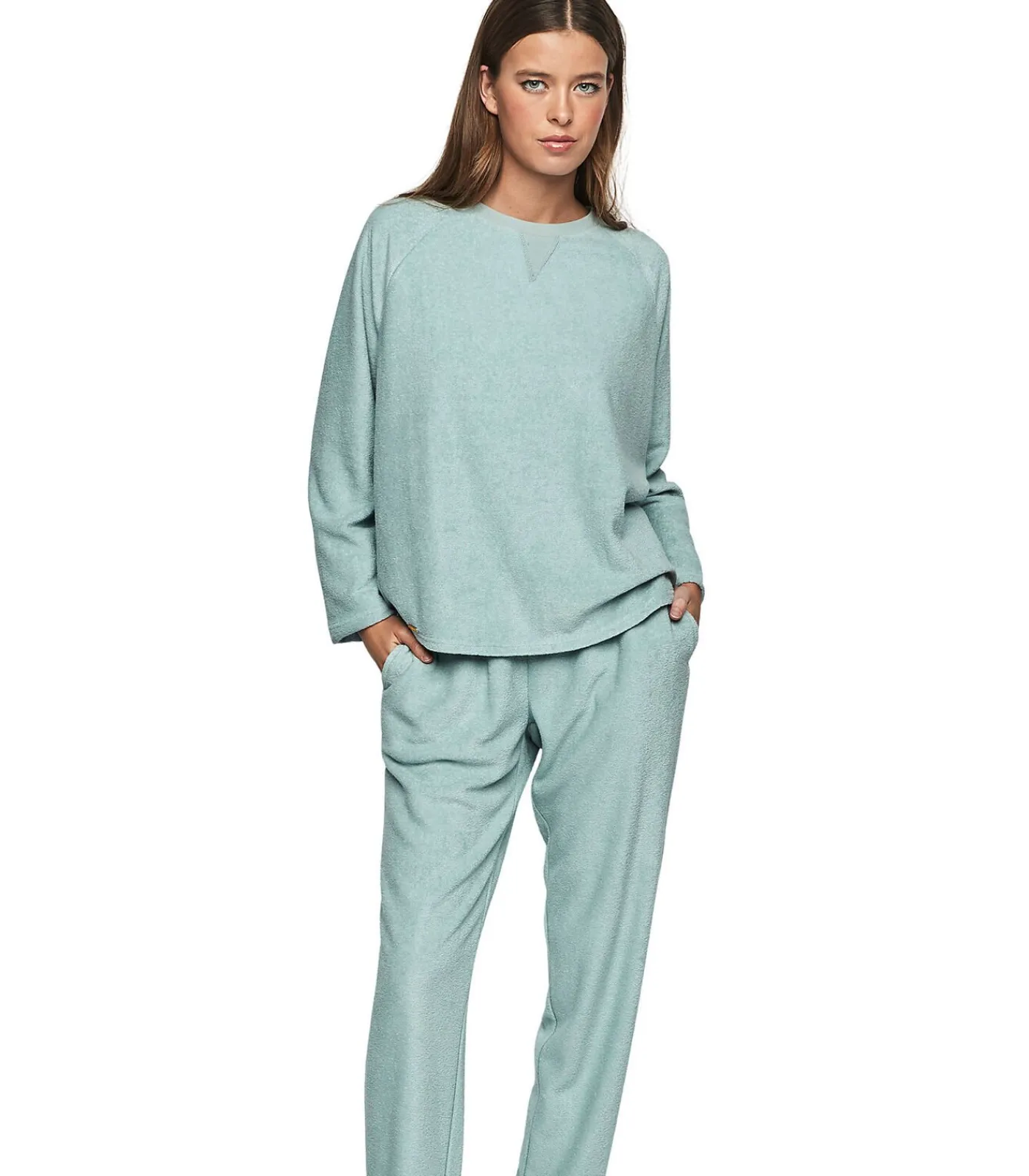 Discount Pyjama broek top lange mouwen P103 CUDDLY DAMES Nachtmode