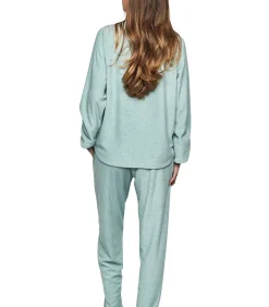 Discount Pyjama broek top lange mouwen P103 CUDDLY DAMES Nachtmode