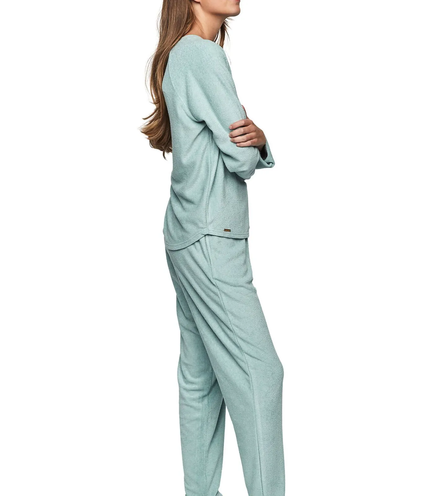 Discount Pyjama broek top lange mouwen P103 CUDDLY DAMES Nachtmode