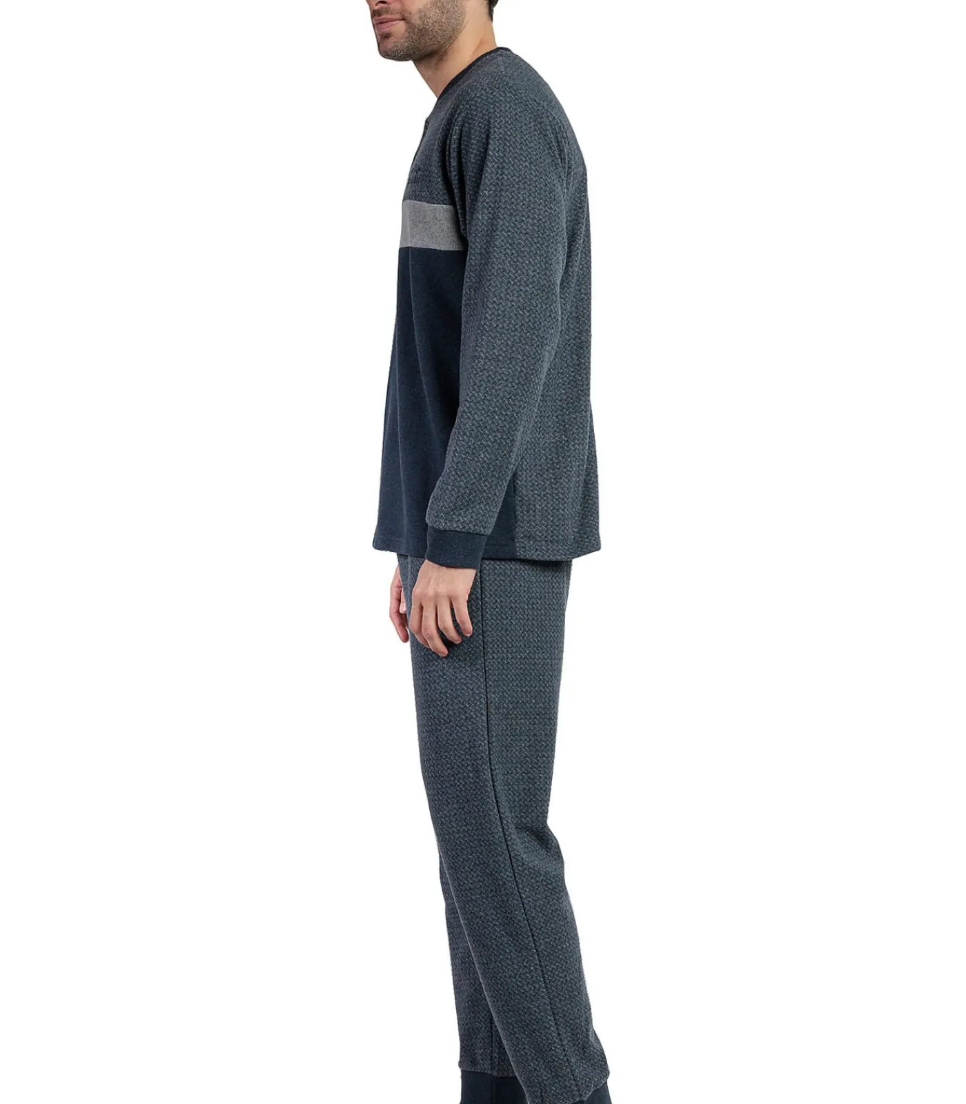 New Pyjama broek top lange mouwen Grigio Heren Pyjama's