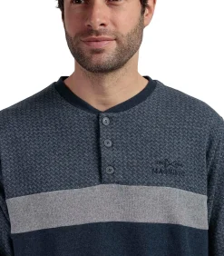 New Pyjama broek top lange mouwen Grigio Heren Pyjama's