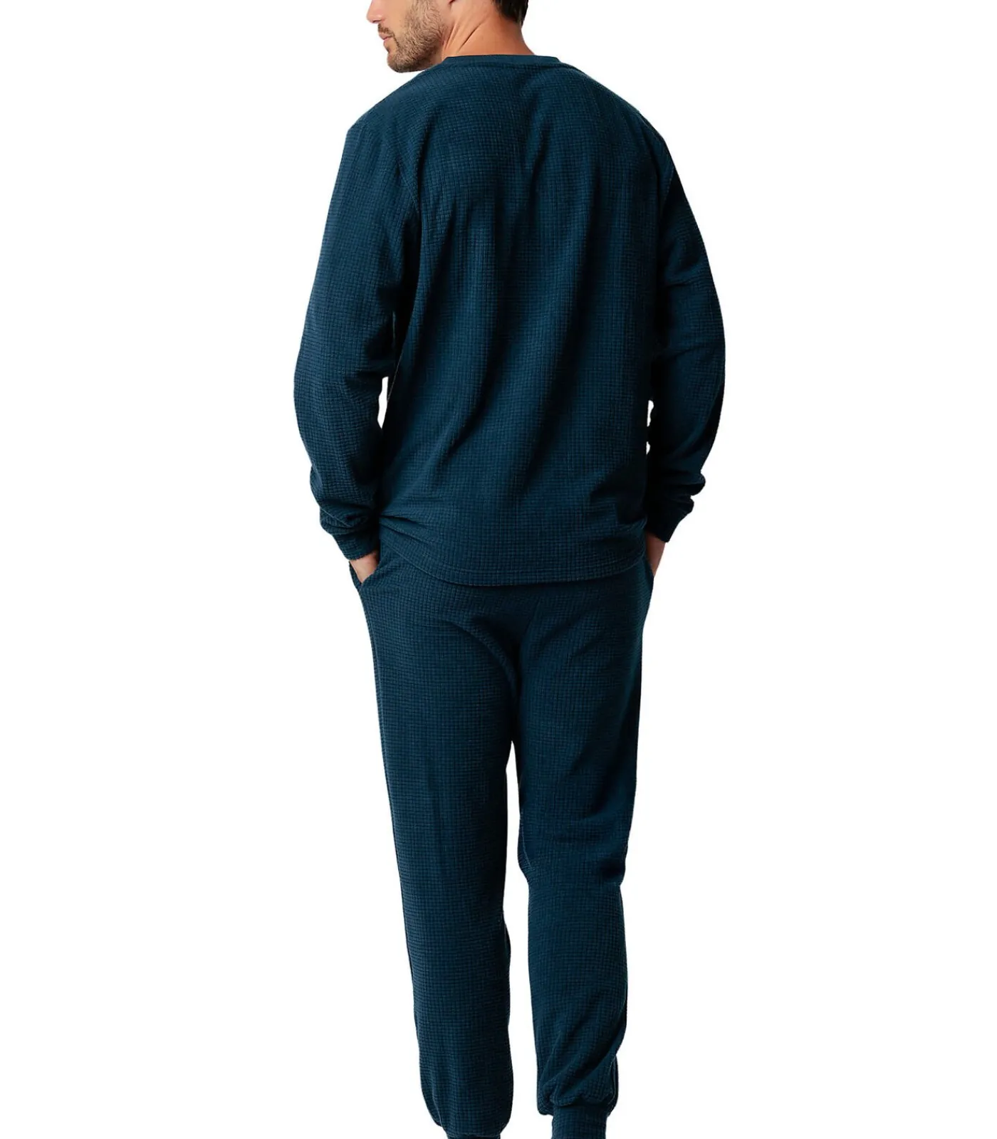 Heren ADMAS Pyjama broek top lange mouwen Checks Texture