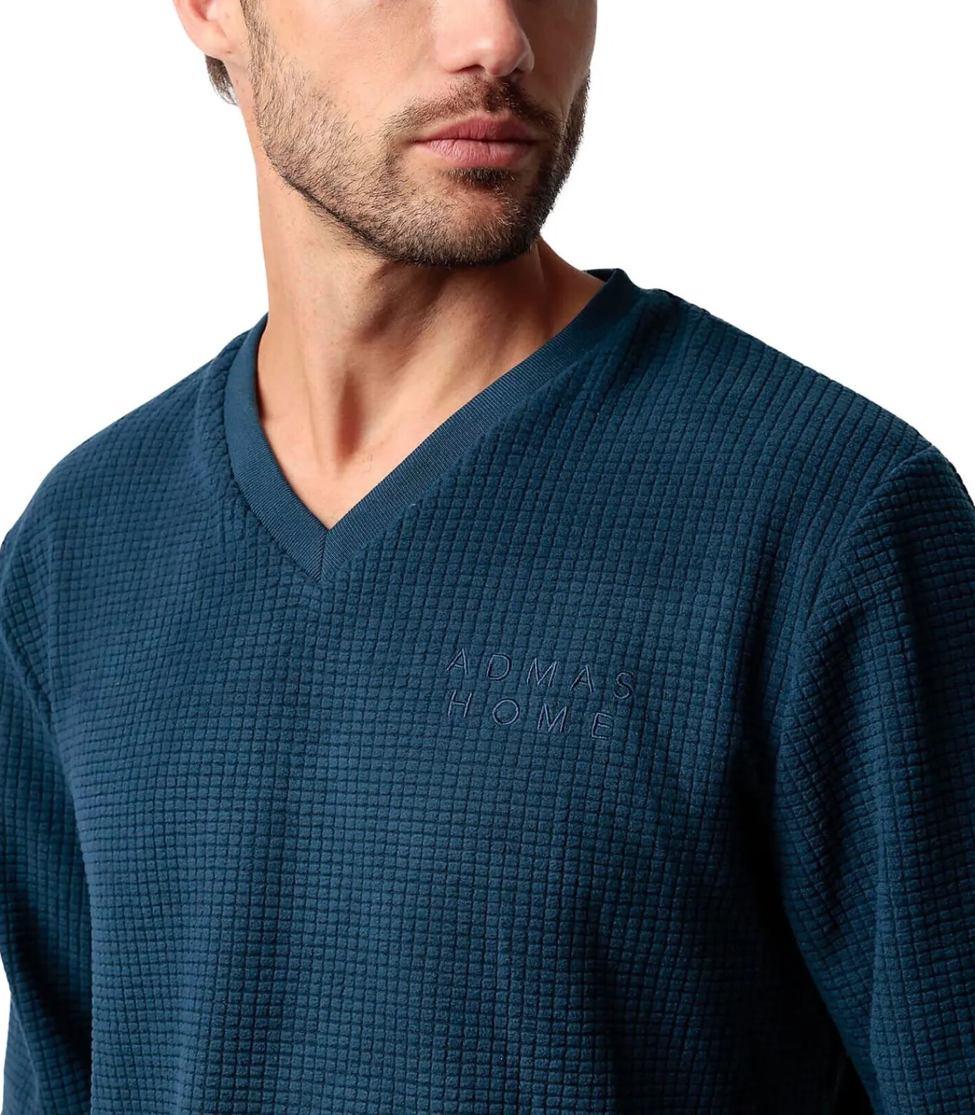 Heren ADMAS Pyjama broek top lange mouwen Checks Texture