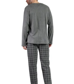 Heren ADMAS Pyjama broek top lange mouwen Ebony