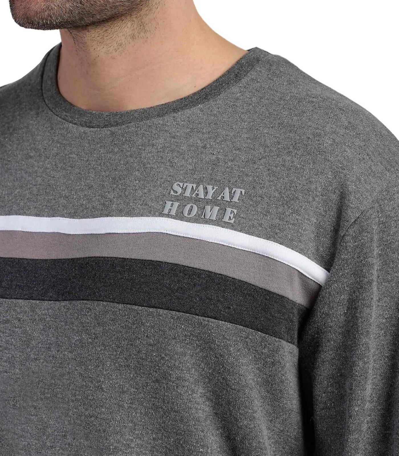 Heren ADMAS Pyjama broek top lange mouwen Ebony