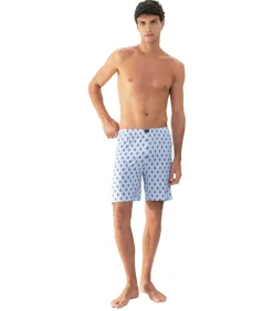 Heren Mey Pyjama Lounge Short Lichtblauw Print
