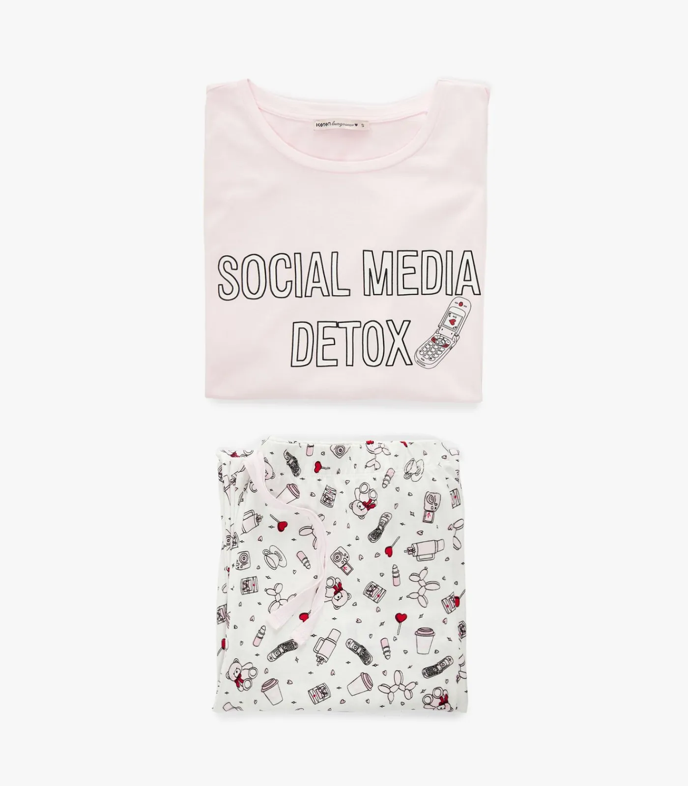 Pyjama Set Korte Mouwen Katoen Bedrukt DAMES Loungewear