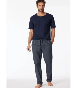Heren SCHIESSER Pyjamabroek Donkerblauw Streep