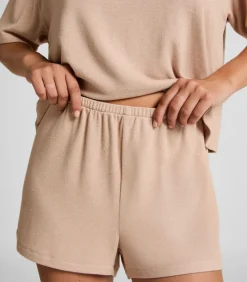 Online Pyjamashort van geborstelde jersey DAMES Nachtmode