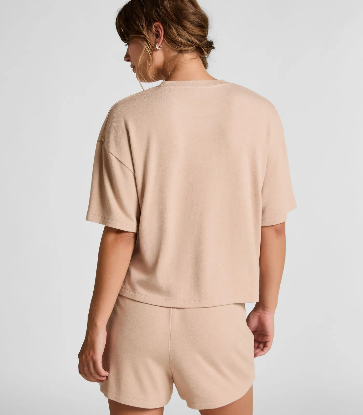 Online Pyjamashort van geborstelde jersey DAMES Nachtmode