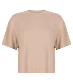 Online Pyjamatop van geborstelde jersey DAMES Nachtmode