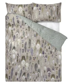 New Quill natural Dekbedovertrek in katoen perkal met print Dekbedovertrekken