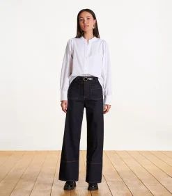 DAMES La Fée Maraboutée Rechte jeans van biologisch katoen in raw denim