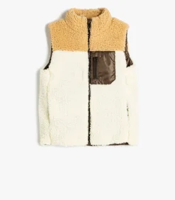 Rechte kraag-volledige ritssluiting Puffer Weste Anorak Kinderen Sportkledij