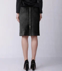 Hot Rechte rok van structuurfluweel en imitatiepaardenhaar DAMES Rokken