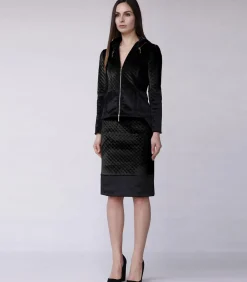 Hot Rechte rok van structuurfluweel en imitatiepaardenhaar DAMES Rokken