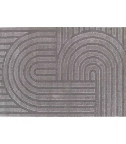 Oviala Rechthoekig laagpolig vloerkleed eigentijds patroon grijs 160 x 230 cm