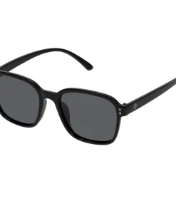 DAMES ISOTONER Recyclebare zwarte rechthoekige zonnebril voor dames