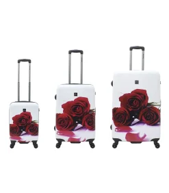 Online Red Rose Reiskofferset 54/67/78 cm (S/M/L) 8 wielen Trolleys