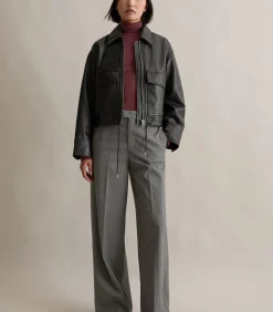 Sale Regular leren jack in schuurstijl DAMES Jassen