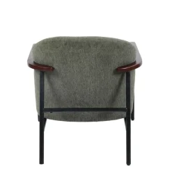 Hot Relaxfauteuil in staal, hout en donkergroene stof Zetels