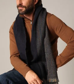 Sale RENDELL - Geweven sjaal met grafisch motief en veelkleurige franjes Heren Sjaals