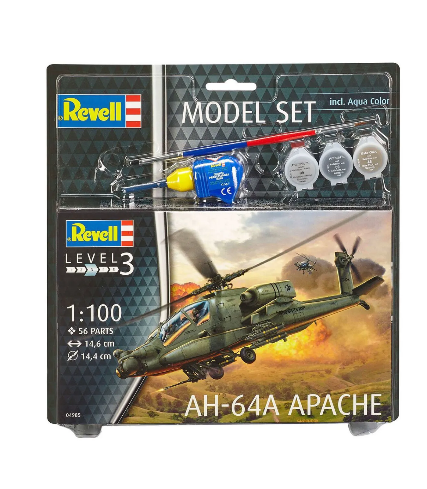 Clearance modelbouw AH-64A Apache helikopter set inclusief verf en lijm Kinderen Speelgoed