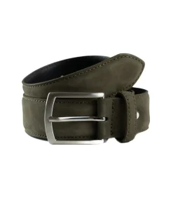 Outlet Riem 3.5 cm volnerfleder Nubuck Kaki Heren Riemen